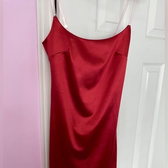 Red Silk Mini Dress - Picture 1 of 3